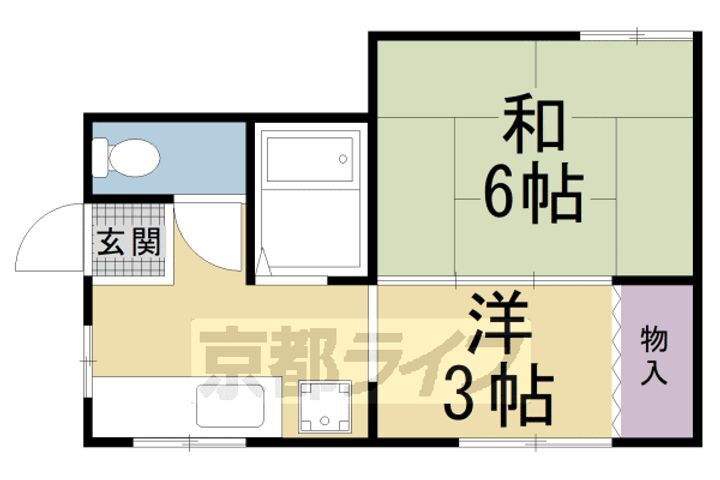 京都府京都市左京区下鴨膳部町 松ヶ崎駅 2K アパート 賃貸物件詳細