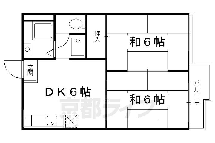 京都府京都市伏見区深草下横縄町 伏見稲荷駅 2DK アパート 賃貸物件詳細