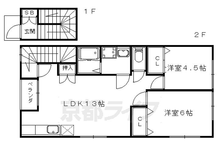 京都府京都市伏見区小栗栖小阪町 石田駅 2LDK アパート 賃貸物件詳細