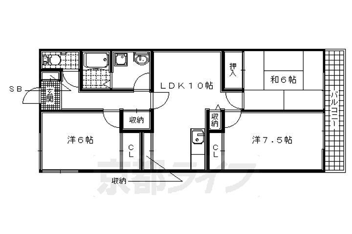 京都府京田辺市田辺中央６丁目 新田辺駅 3LDK マンション 賃貸物件詳細