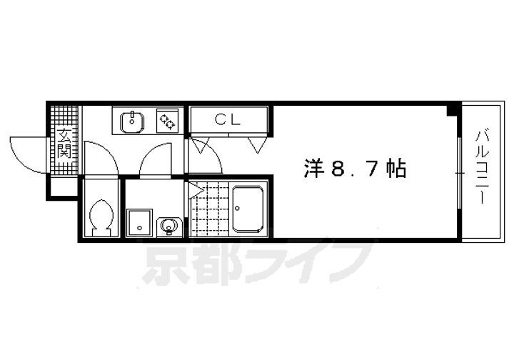 京都府京都市左京区松ケ崎小脇町 松ヶ崎駅 1K マンション 賃貸物件詳細