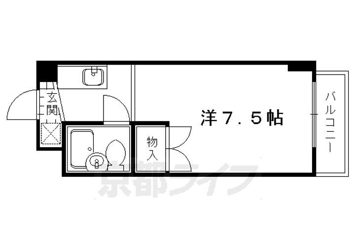 京都府京都市左京区高野竹屋町 一乗寺駅 1K マンション 賃貸物件詳細