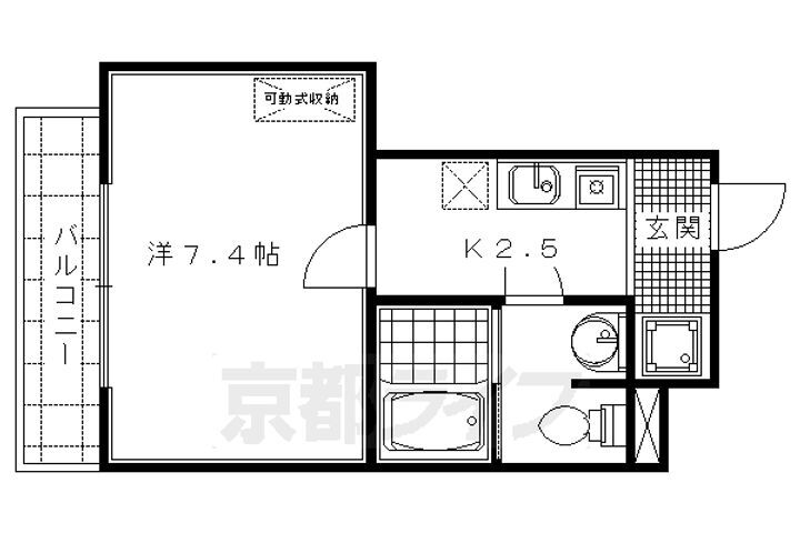 京都府京都市右京区西院久田町 西院駅 1K マンション 賃貸物件詳細