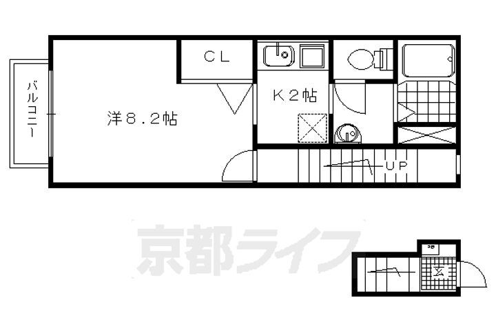 京都府京都市右京区常盤村ノ内町 花園駅 1K アパート 賃貸物件詳細