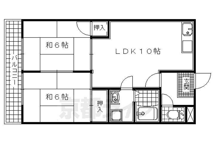 京都府八幡市男山泉 樟葉駅 2LDK マンション 賃貸物件詳細