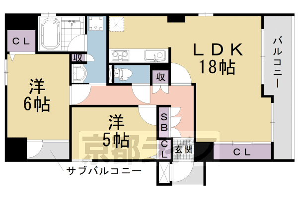 グランコート烏丸五条 13階 2LDK 賃貸物件詳細