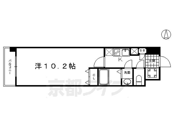 サンシティ烏丸高辻 10階 1K 賃貸物件詳細