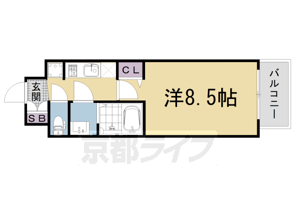アドバンス京都エーデル 2階 1K 賃貸物件詳細