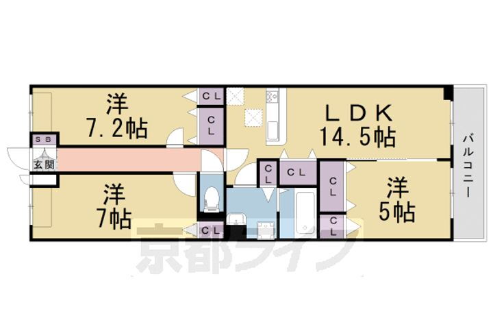 京都府京田辺市興戸郡塚 興戸駅 3LDK アパート 賃貸物件詳細
