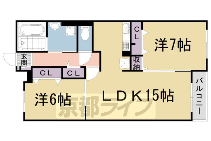 京都府京田辺市宮津佐牙垣内 近鉄宮津駅 2LDK アパート 賃貸物件詳細