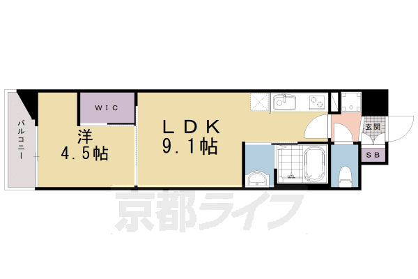 スワンズ京都東寺ガーデン 5階 1LDK 賃貸物件詳細