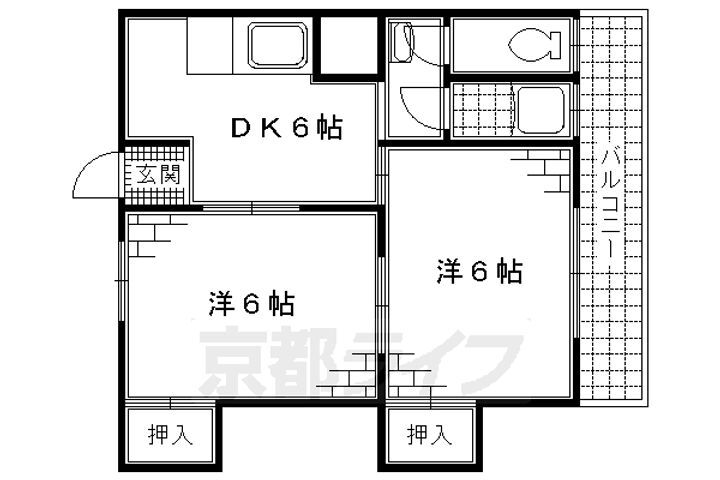 京都府京都市伏見区深草西浦町１丁目 藤森駅 2DK マンション 賃貸物件詳細