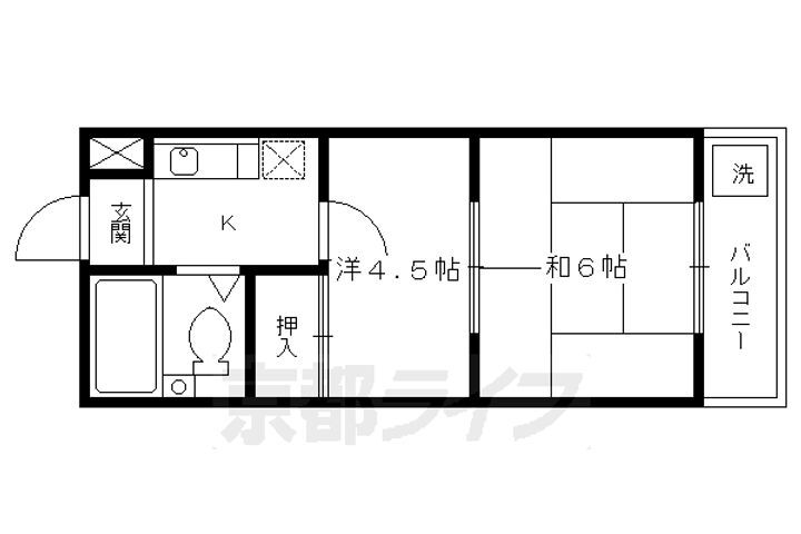 京都府京都市伏見区深草墨染町 墨染駅 2K マンション 賃貸物件詳細