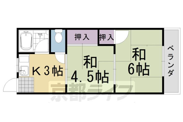 京都府京都市西京区山田北山田町 上桂駅 2K アパート 賃貸物件詳細