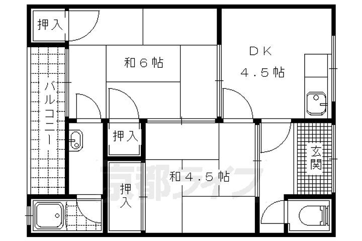 京都府京都市山科区音羽山等地 四宮駅 2DK アパート 賃貸物件詳細