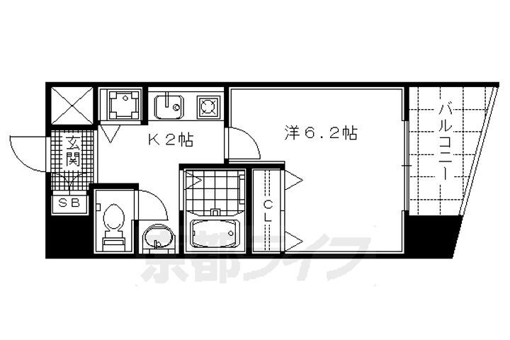京都府京都市右京区西院東中水町 西院駅 1K マンション 賃貸物件詳細