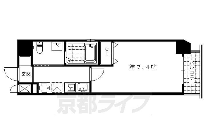 アーバンフラッツ四条西洞院 2階 1K 賃貸物件詳細