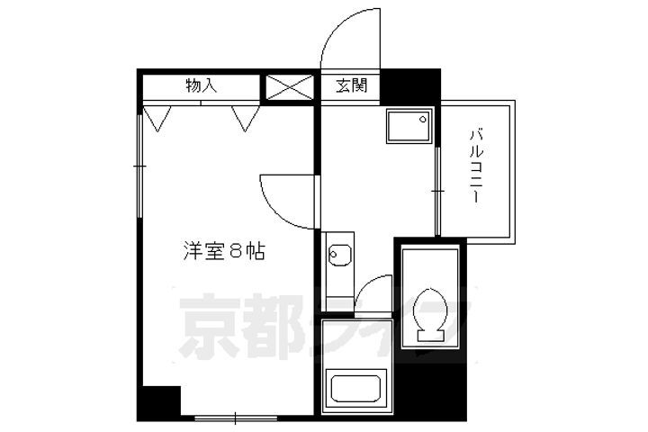 京都府京都市中京区聚楽廻南町 二条駅 1K マンション 賃貸物件詳細