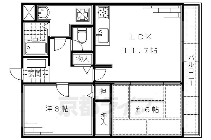 京都府京都市伏見区深草鞍ケ谷 藤森駅 2LDK マンション 賃貸物件詳細