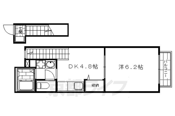 京都府京都市伏見区竹田向代町 上鳥羽口駅 1DK アパート 賃貸物件詳細