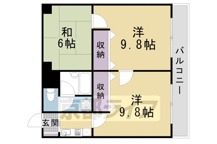 京都府京都市山科区西野山百々町 東野駅 3K マンション 賃貸物件詳細