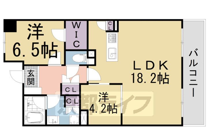 パインフィールド洛東 9階 2LDK 賃貸物件詳細