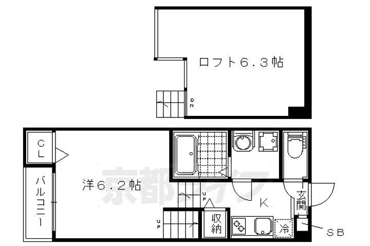 京都府京都市山科区大塚野溝町 東野駅 1K アパート 賃貸物件詳細