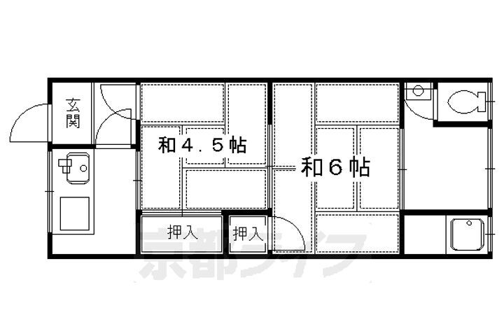 京都府向日市寺戸町 洛西口駅 2K アパート 賃貸物件詳細