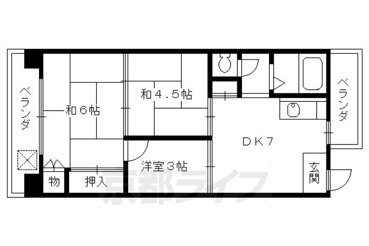 京都府京都市南区上鳥羽八王神町 上鳥羽口駅 3DK マンション 賃貸物件詳細