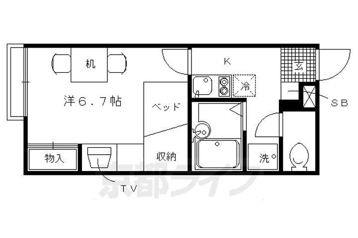 京都府京都市北区衣笠氷室町 北野白梅町駅 1K アパート 賃貸物件詳細