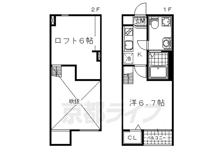 京都府京都市山科区音羽中芝町 東野駅 1K アパート 賃貸物件詳細