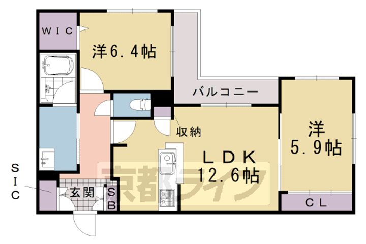 シャーメゾン　ル・ボヌール 3階 2LDK 賃貸物件詳細