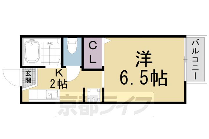 京都府京都市山科区御陵鴨戸町 御陵駅 1K アパート 賃貸物件詳細