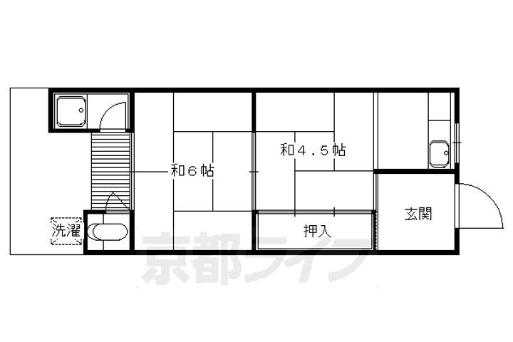 京都府京都市山科区川田欠ノ上 東野駅 2K アパート 賃貸物件詳細
