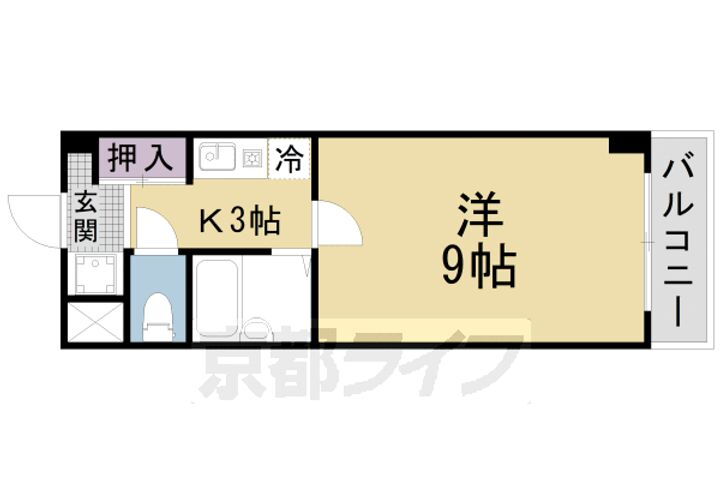 京都府京都市山科区小山北溝町 四宮駅 1K マンション 賃貸物件詳細