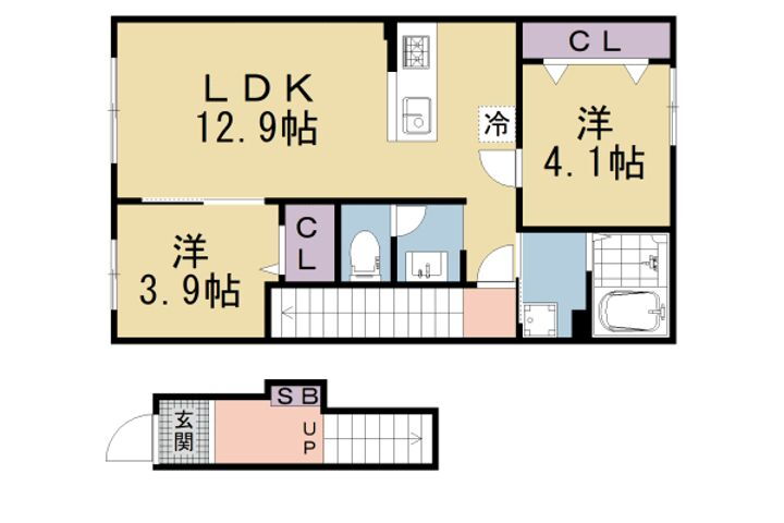 滋賀県大津市真野５丁目 賃貸アパート