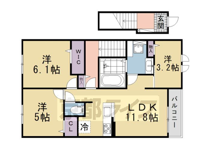 京都府綴喜郡井手町大字多賀 賃貸アパート