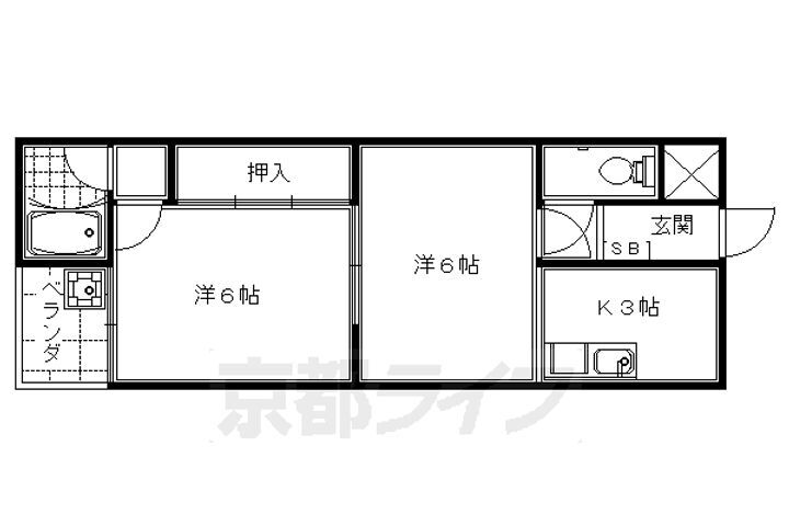 京都府京都市右京区西京極堤外町 西京極駅 2K マンション 賃貸物件詳細