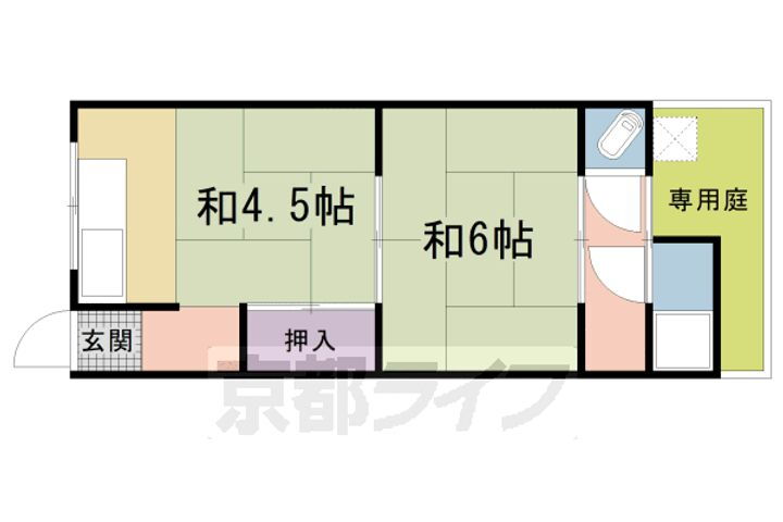 京都府京都市右京区花園中御門町 円町駅 2K アパート 賃貸物件詳細