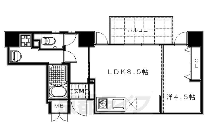 京都府京都市下京区中堂寺前田町 丹波口駅 1LDK マンション 賃貸物件詳細