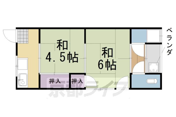 京都府京都市西京区樫原六反田 桂駅 2K アパート 賃貸物件詳細