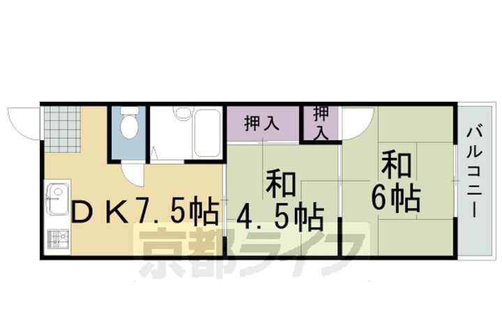 京都府京都市西京区御陵北山町 桂駅 2DK アパート 賃貸物件詳細