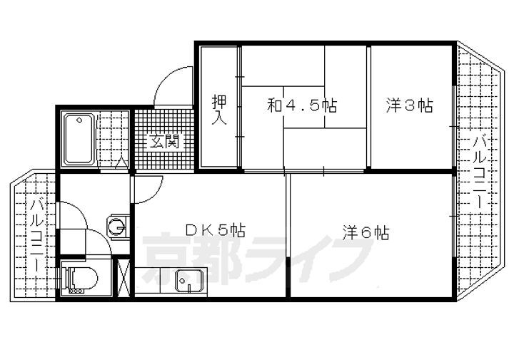 京都府京都市山科区西野山階町 東野駅 3DK マンション 賃貸物件詳細