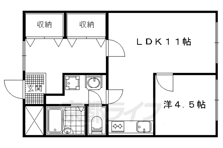 京都府京都市山科区音羽伊勢宿町 東野駅 1LDK アパート 賃貸物件詳細