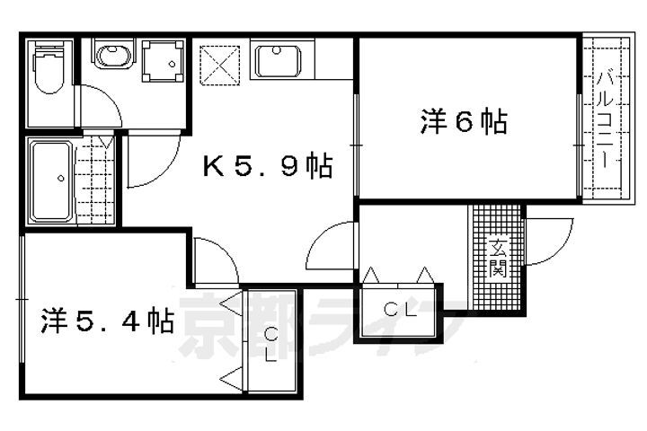 滋賀県大津市大江３丁目 瀬田駅 2DK アパート 賃貸物件詳細