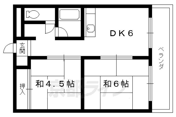 京都府向日市物集女町北ノ口 洛西口駅 2DK マンション 賃貸物件詳細