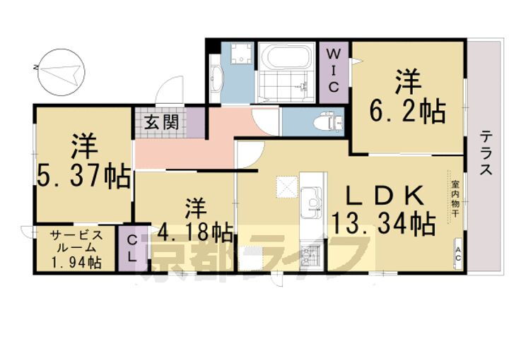京都府長岡京市奥海印寺北垣外 長岡天神駅 3LDK アパート 賃貸物件詳細