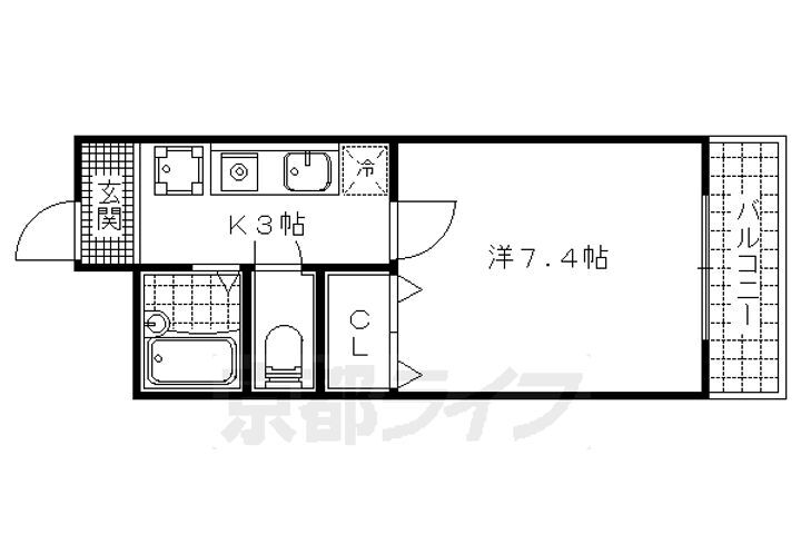 京都府京都市山科区御陵鴨戸町 御陵駅 1K マンション 賃貸物件詳細
