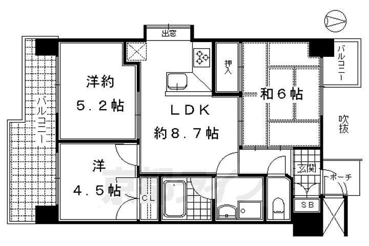 京都府京都市南区唐橋川久保町 西大路駅 3LDK マンション 賃貸物件詳細