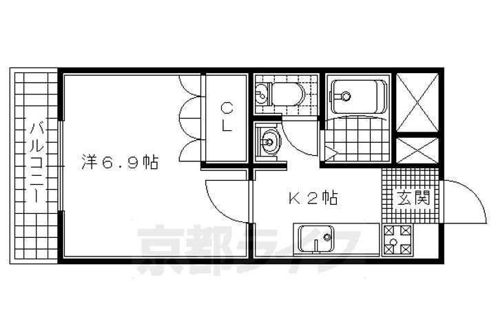 京都府京田辺市三山木中央１丁目 ＪＲ三山木駅 1K マンション 賃貸物件詳細